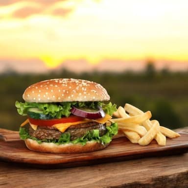 Hamburguesa Y Papas
