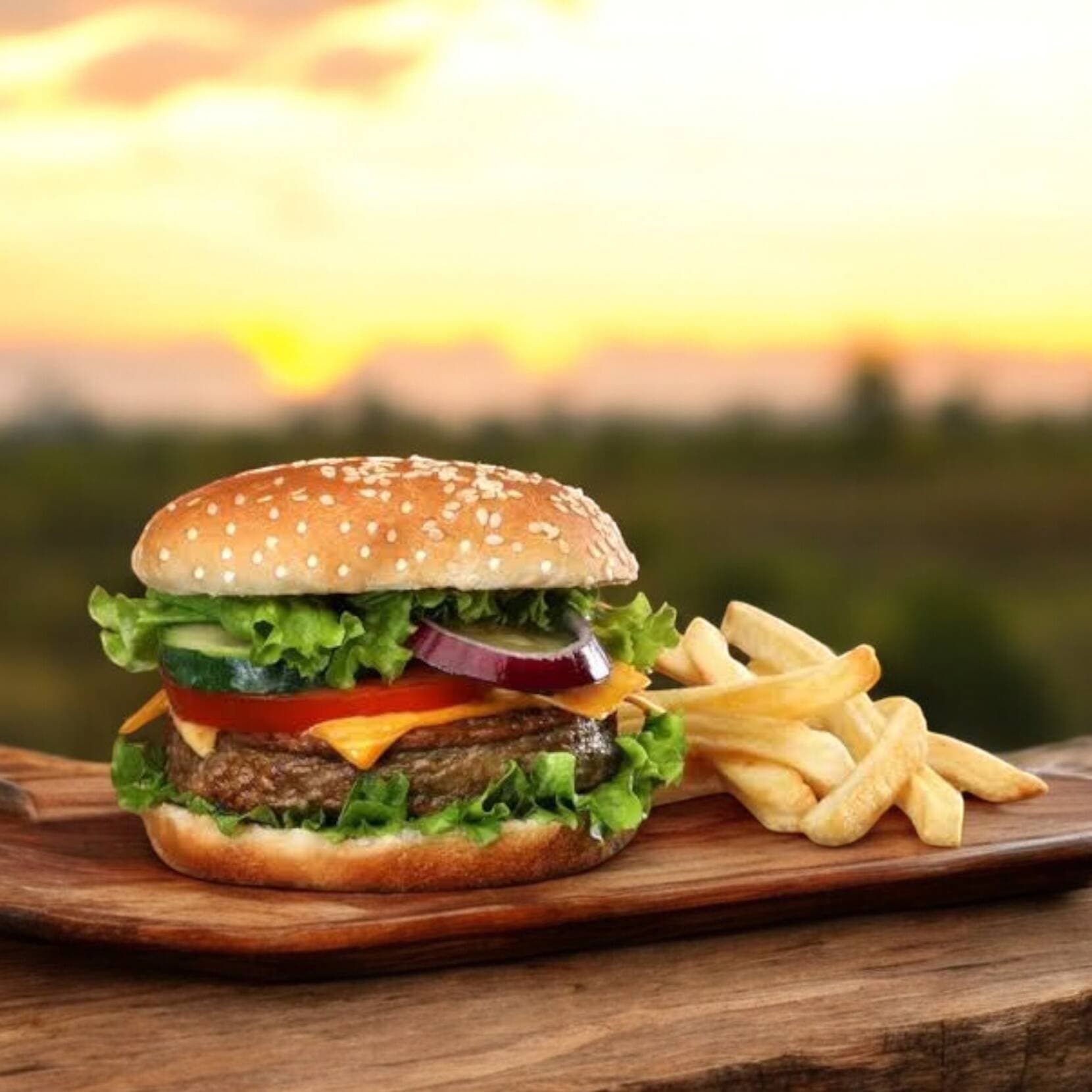 Hamburguesa Y Papas