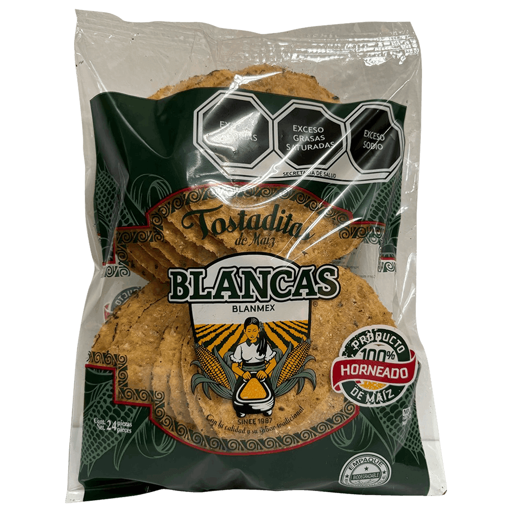 Tostaditas de maiz Blancas 24 pz bolsa