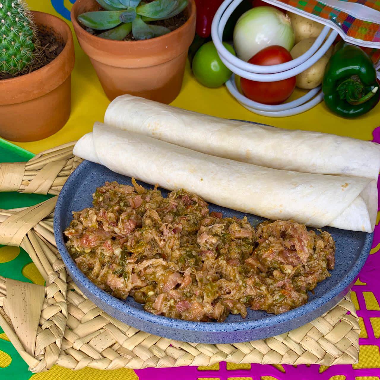 Burrito chicharrón prensado