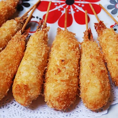 Papas con camarones empanizado