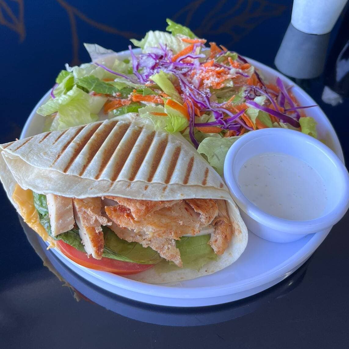 wrap de pollo + ensalada