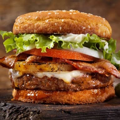 Hamburguesa Hawaiana Carne Premium, Papas y Chile