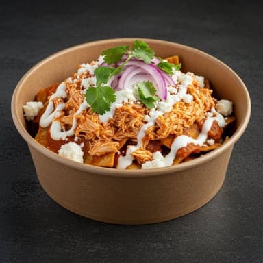 Chilaquiles Rojos con Pollo