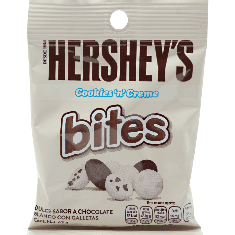 Hersheys Bites 43 gr bolsa cookies cream
