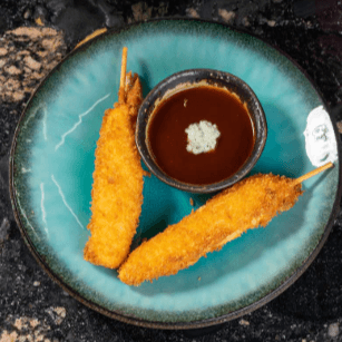 Kushiague de camaron con queso