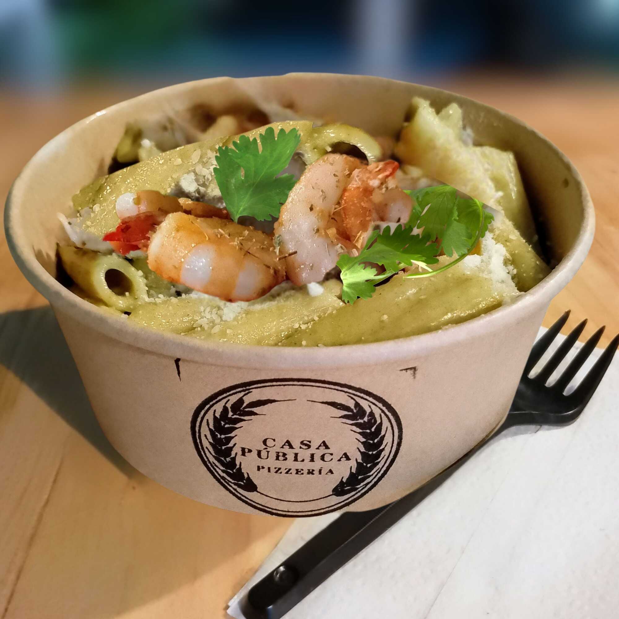 Pasta Al Cilantro con Camarón