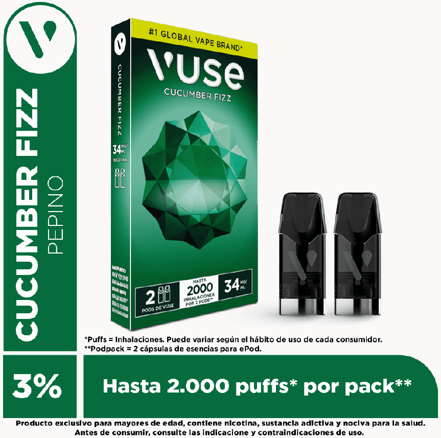 Vuse Pod2 Cucumber Fizz 34 Mg/ml