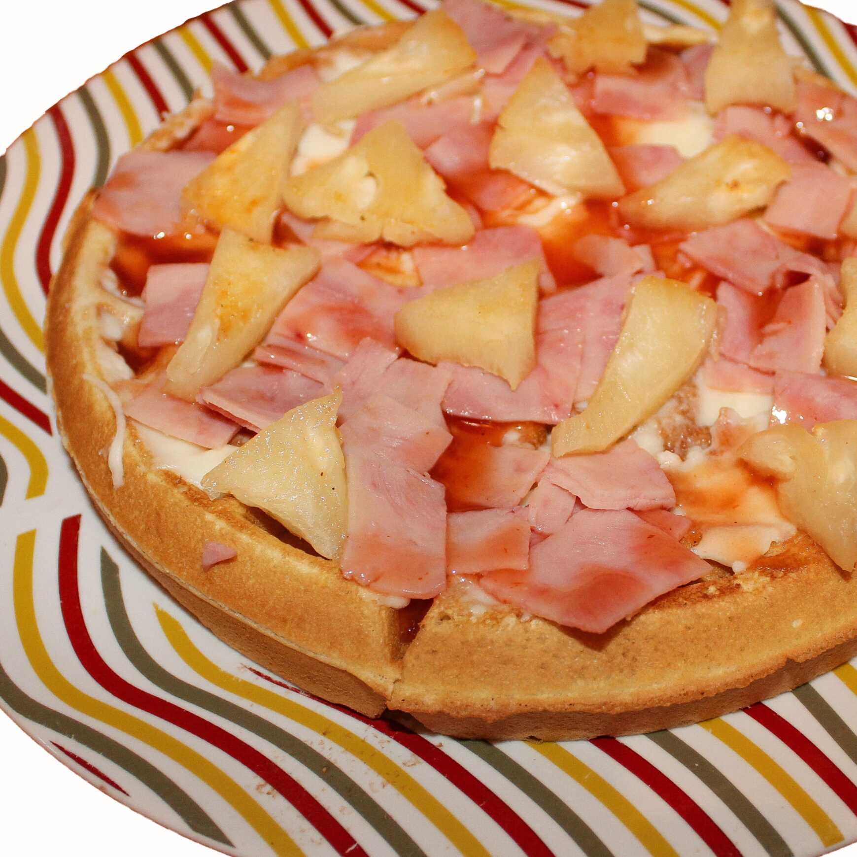 Waffle Pizza Hawaiana