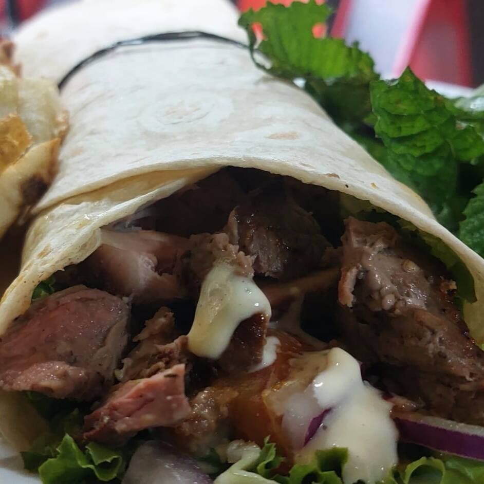BBQ Wrap con Carne Asada