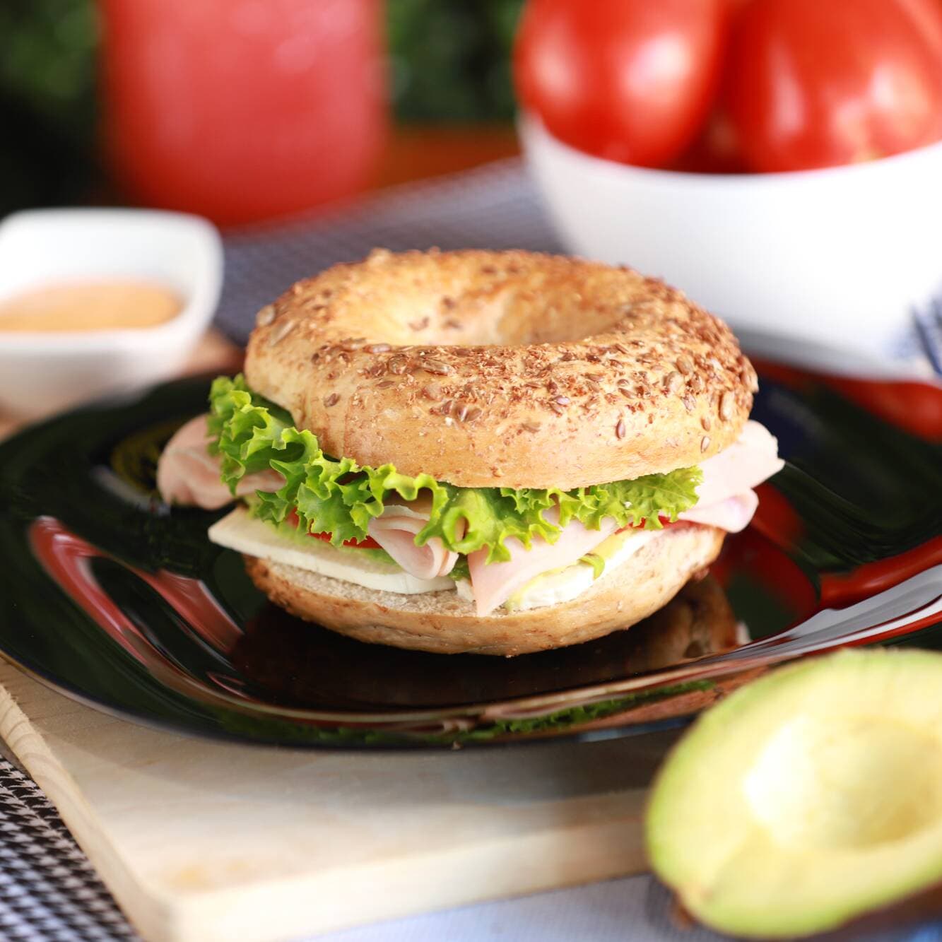 Bagel Jamon Pechuga de Pavo