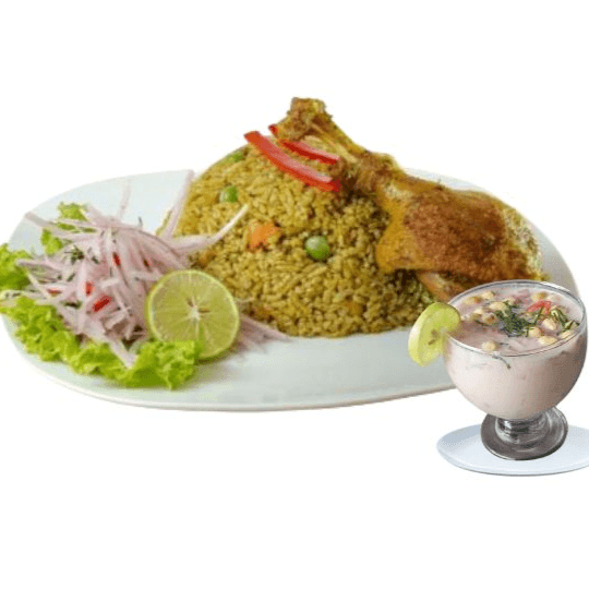 Arroz con pato + leche de tigre