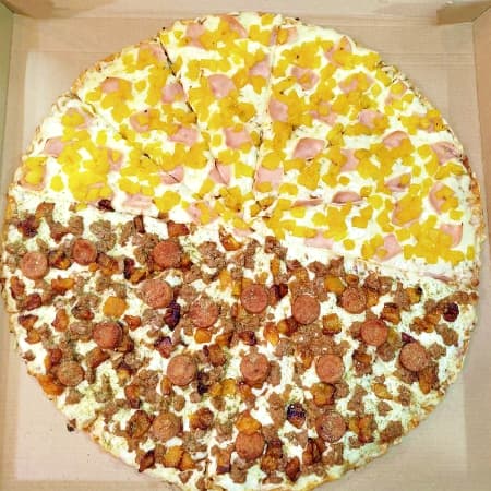 Pizza Familiar Mitad y Mitad 50 cm