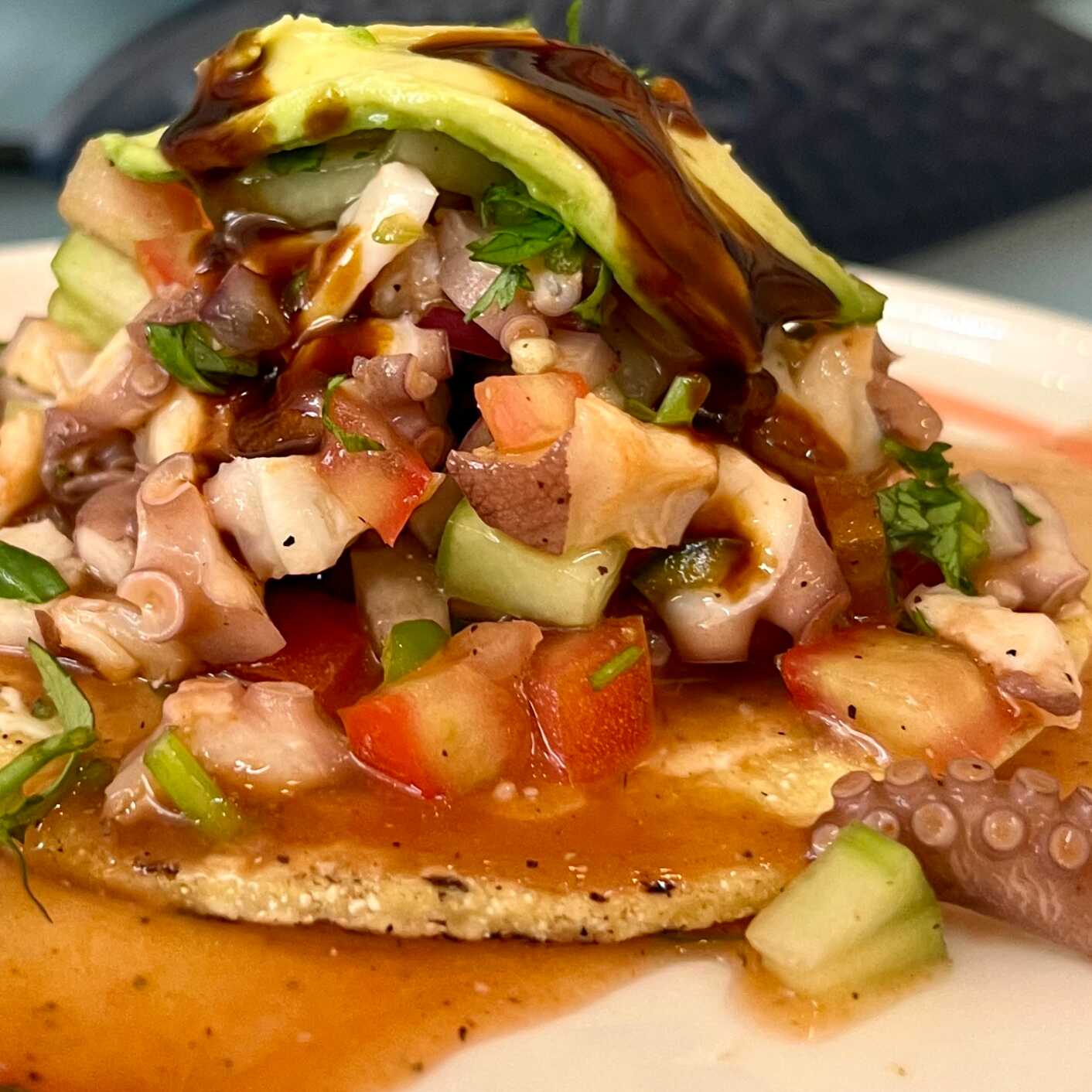 Tostada Ceviche de Pulpo
