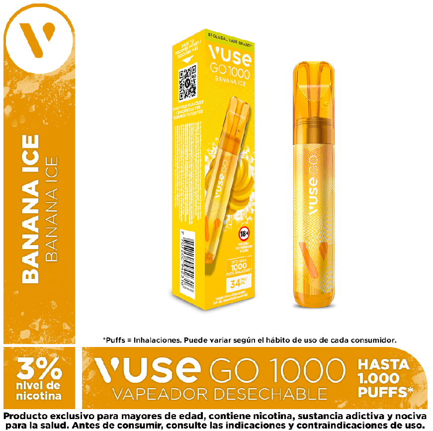 Vuse go 1000 banana ice v-pro 34 mg/ml