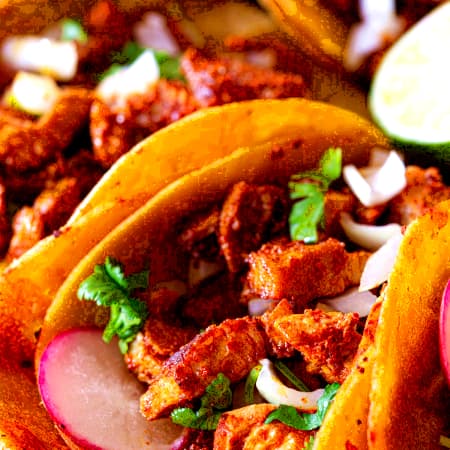 K TACO PASTOR CON PAPAS + POSTRE SORPRESA
