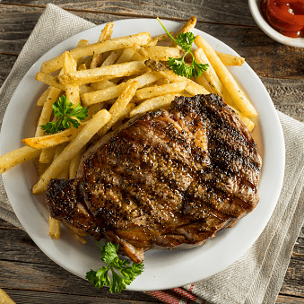 Bistec con Papas Fritas