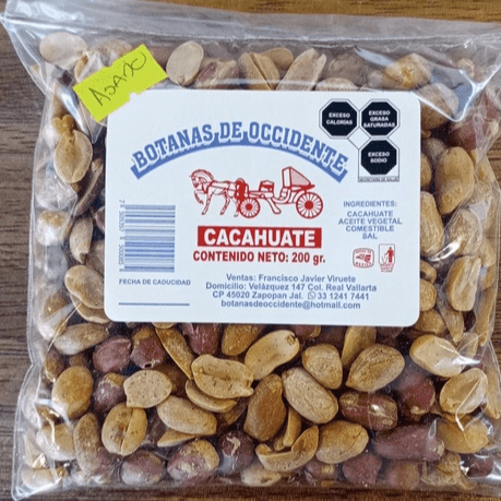 Cacahuate Asado Sin Sal Botanas de Occidente