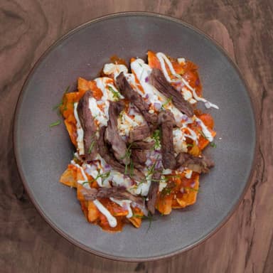 Chilaquiles Colimotes  con Arrachera