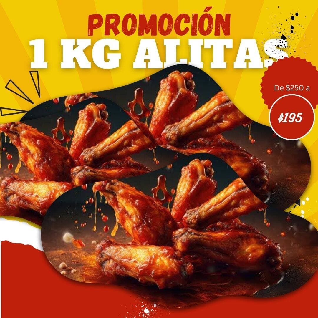1 KG de Alitas Acompañadas (de 16 a 20 Pz) $195