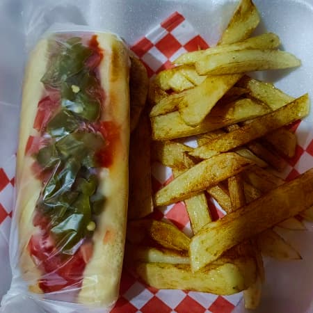 hotdog sencillo mas papas