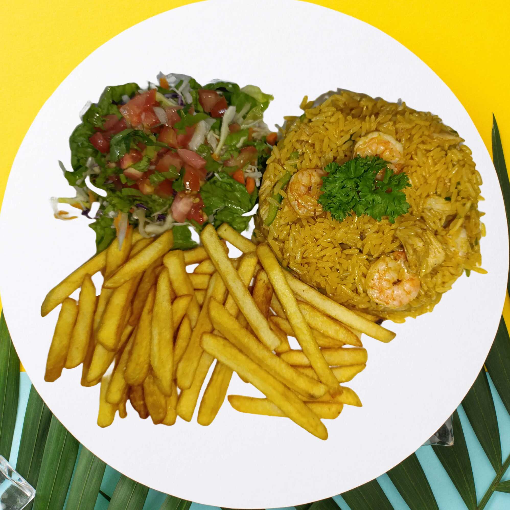 Arroz con Pollo y Camarón