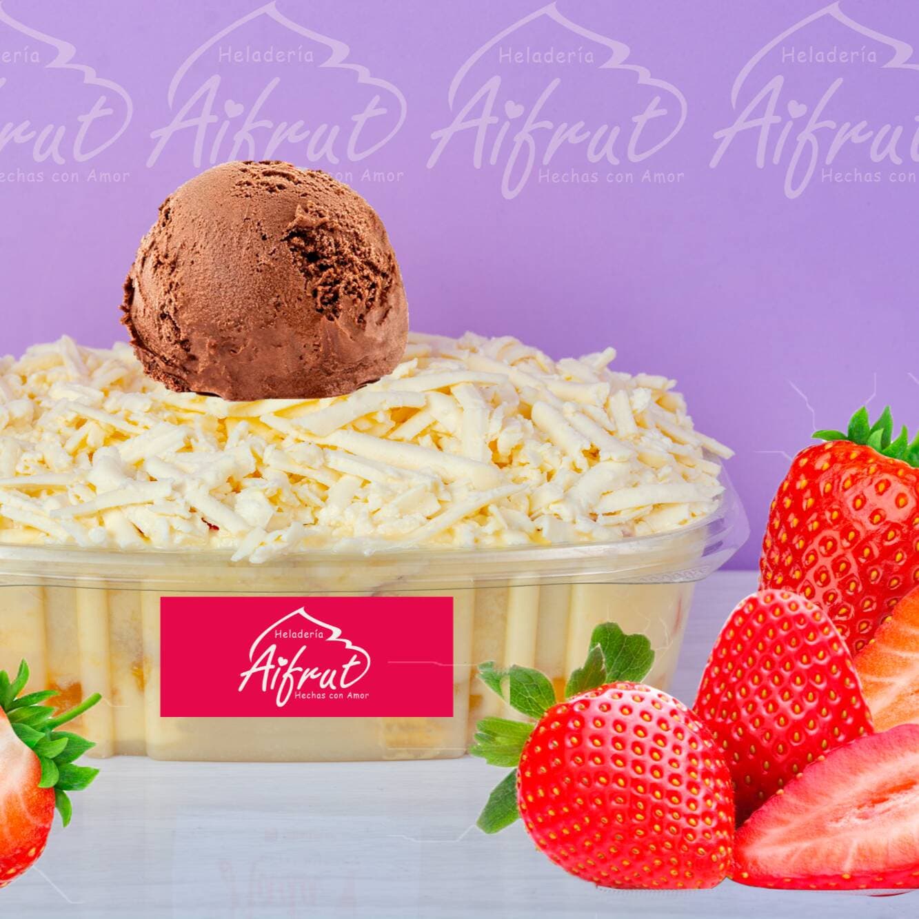 Fresas con Crema y Helado