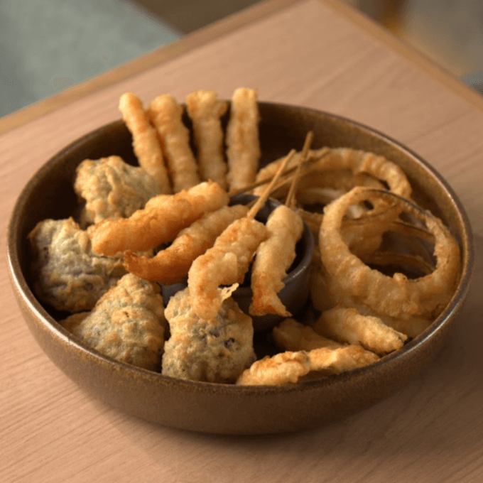 Vegetales y Camarones Tempura