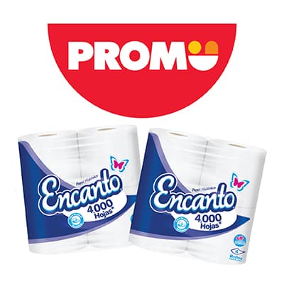 PAPEL HIGIENICO ENCANTO 4 ROLLOS 1000 HOJAS
