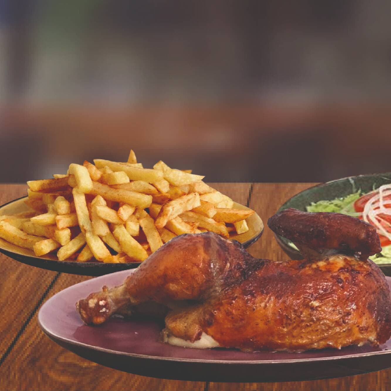 1/2 Pollo + Papas + Tequeños + Salsas + Gaseosa