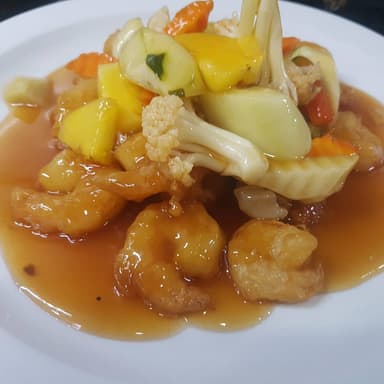 Camarón en Salsa Agridulce