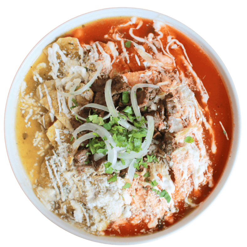 Chilaquiles con Arrachera