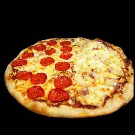 Pizza Grande Hawaiana y Pepperoni