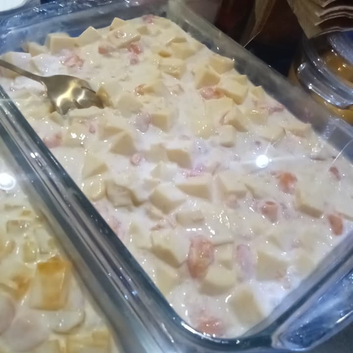 Gelatina de mango con trozo de mango