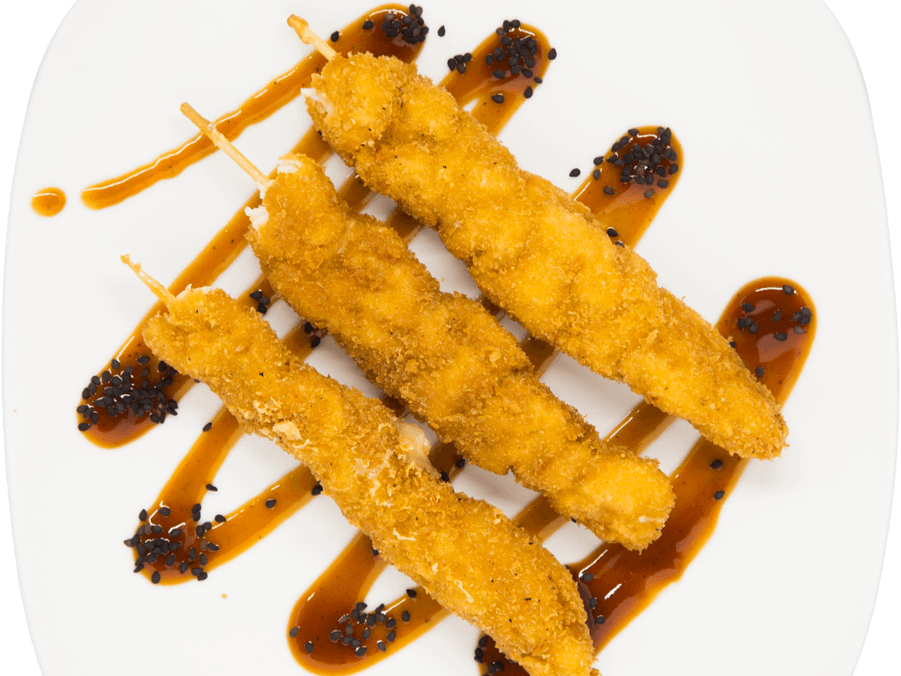 Kushiages de Pollo con Philadelphia