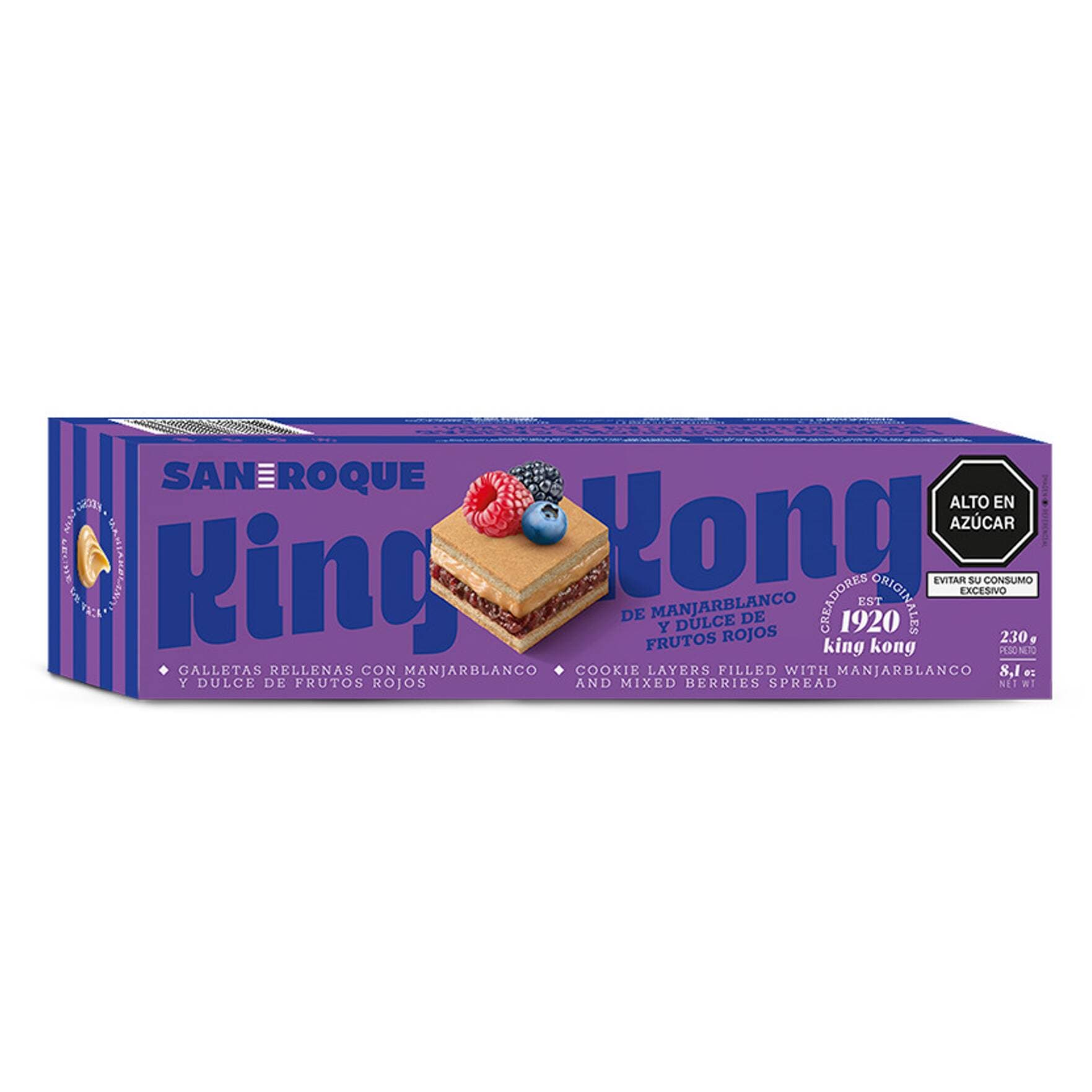 Barra de King Kong de Manjar y Frutos Rojos