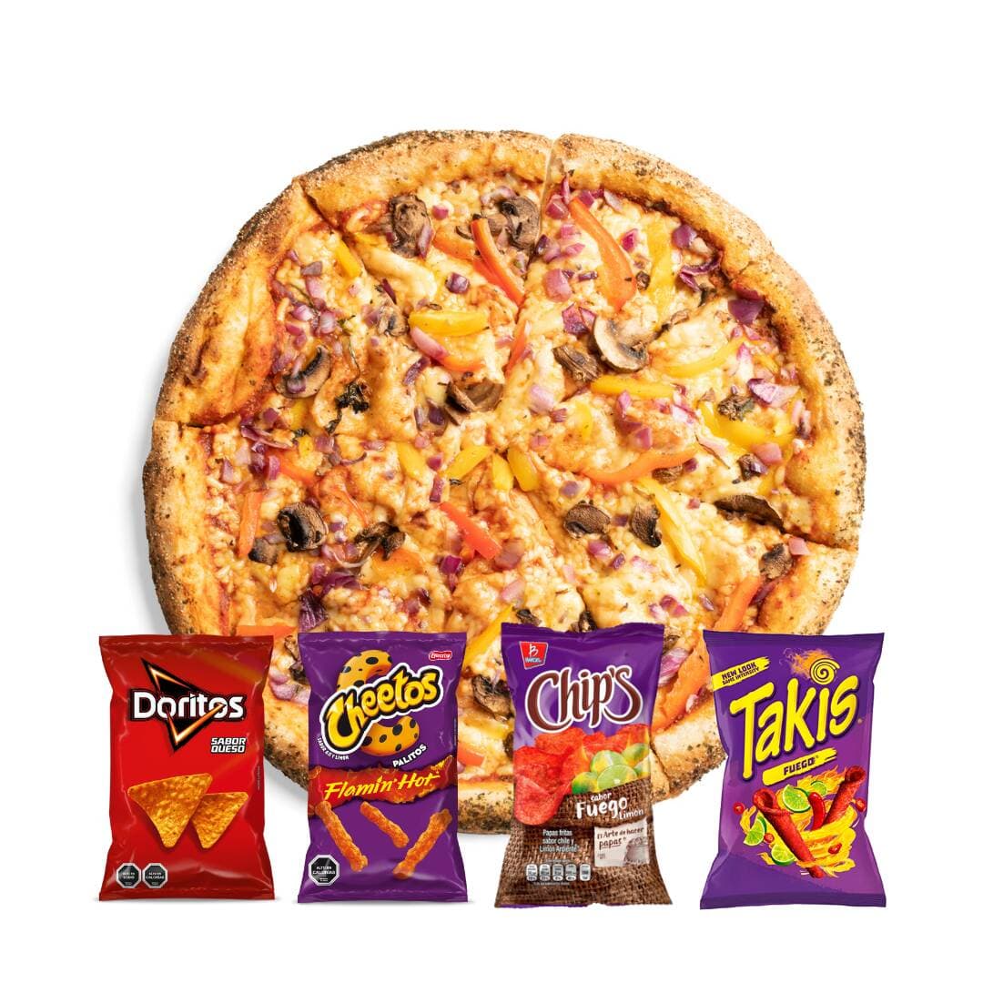 Pizza Vegetariana con Papas