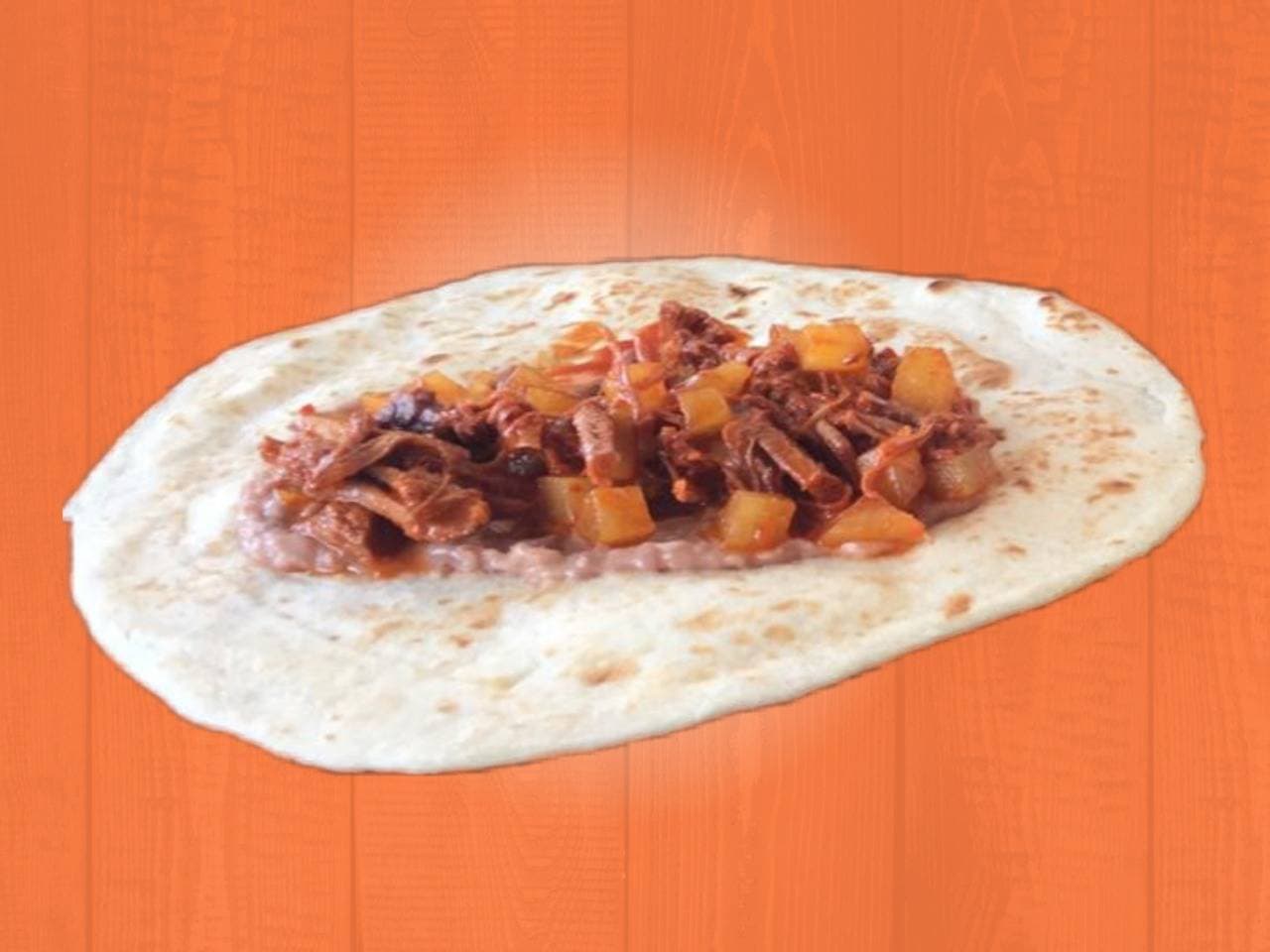 Burrito de Deshebrada en Rojo