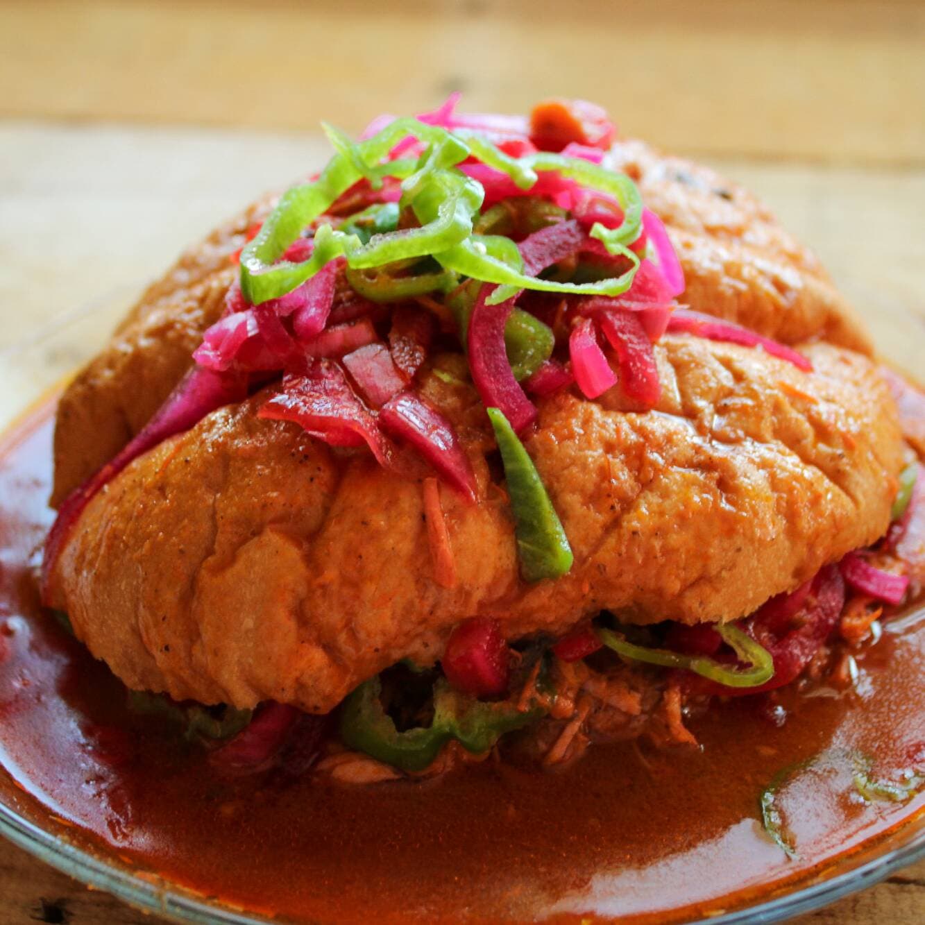 Torta de Cochinita Pibil Ahogada