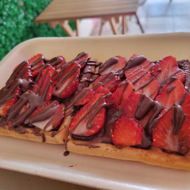 Waffle con Nutella y Fresas