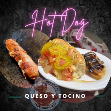 Hot Dog Tradicional con Queso y Tocino