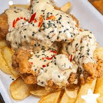 Alitas Acevichadas 6 Unidades + Papas Fritas