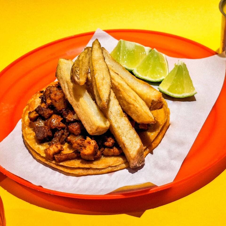 Taco de campechano con papas