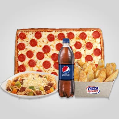 Combo 4 (X 20 con orilla+espagueti o papas+refres)