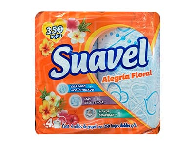 PAPEL HIG SUAVEL ALEGRIA FLOR 350HD 4PZA