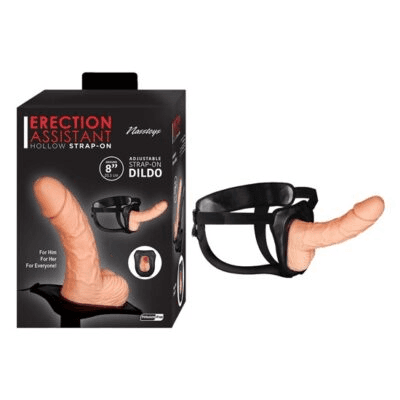 Erection Assistant Hollow Strap-On 8"-White