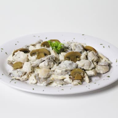 Pollo con Crema y Champiñones