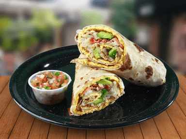 Wrap de huevo con jamón o tocino