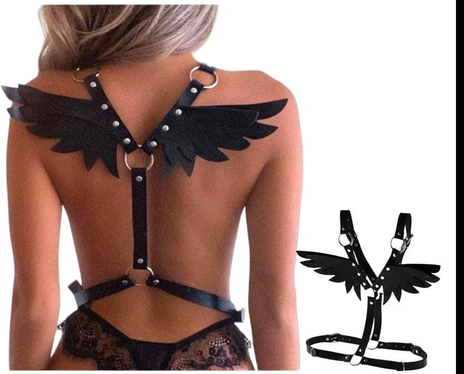 Disfraz arnes alas sexy angel traviesa color ne...