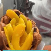Waffle con NUTELLA y Durazno